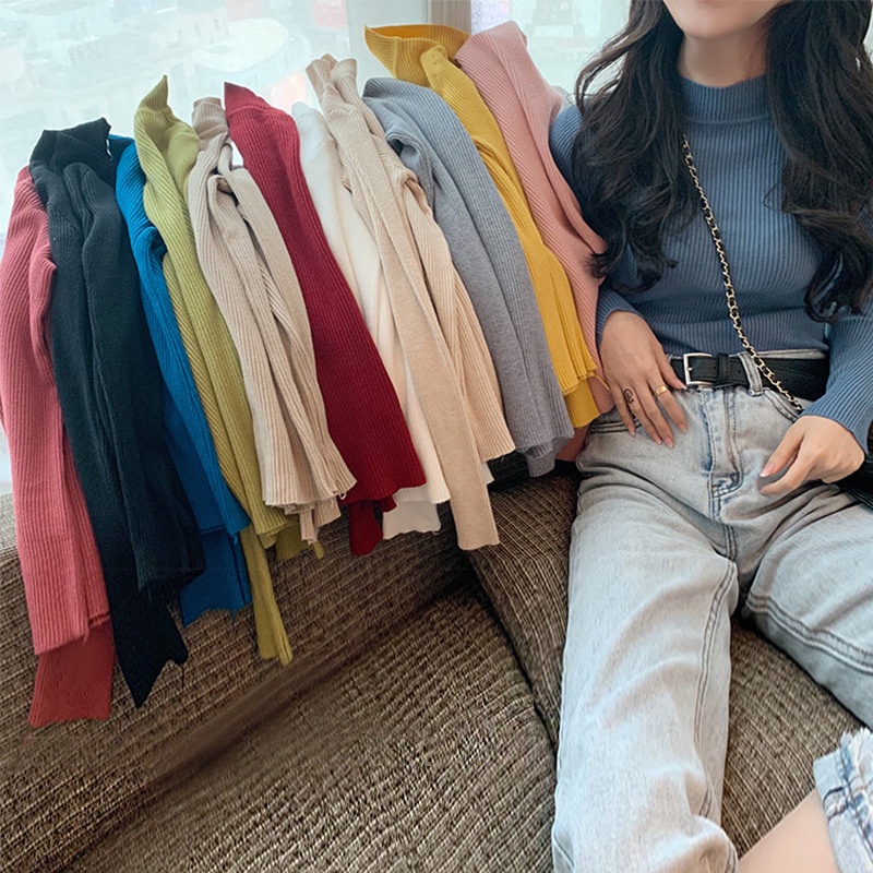 HA13105 - ÁO LEN TRƠN CAO CỔ