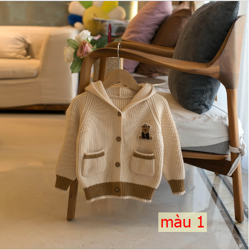 HH22101 - ÁO KHOÁC LEN GẤU CHO BÉ 🐻