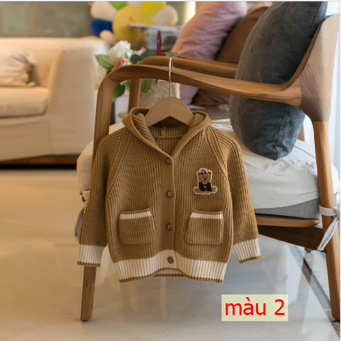 HH22101 - ÁO KHOÁC LEN GẤU CHO BÉ 🐻