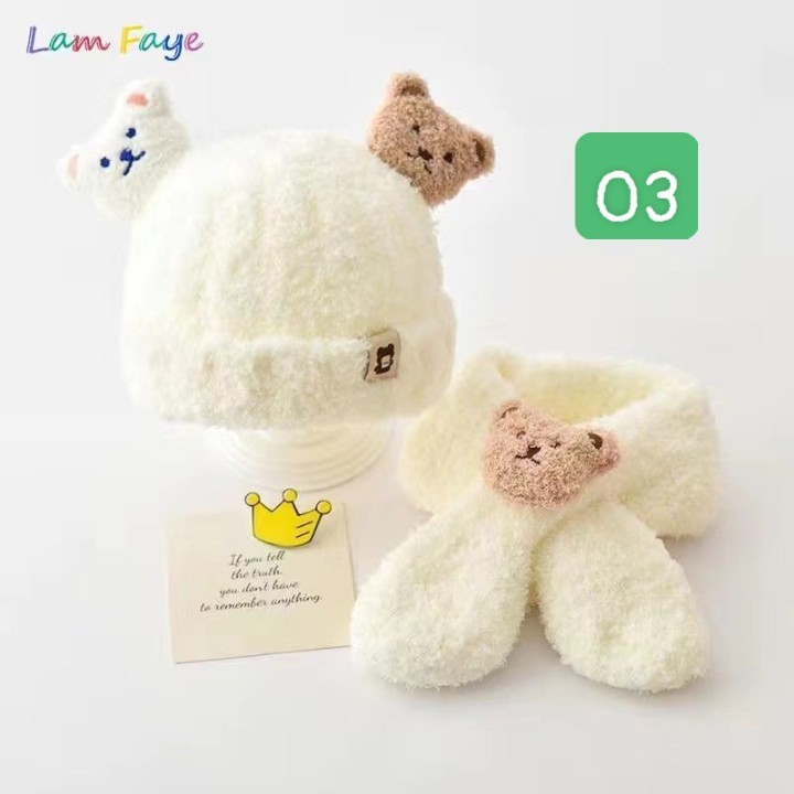 HA23103 - SET MŨ + KHĂN CHO BÉ