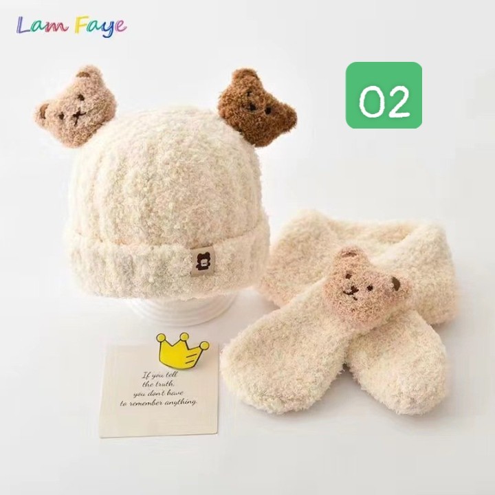 HA23103 - SET MŨ + KHĂN CHO BÉ