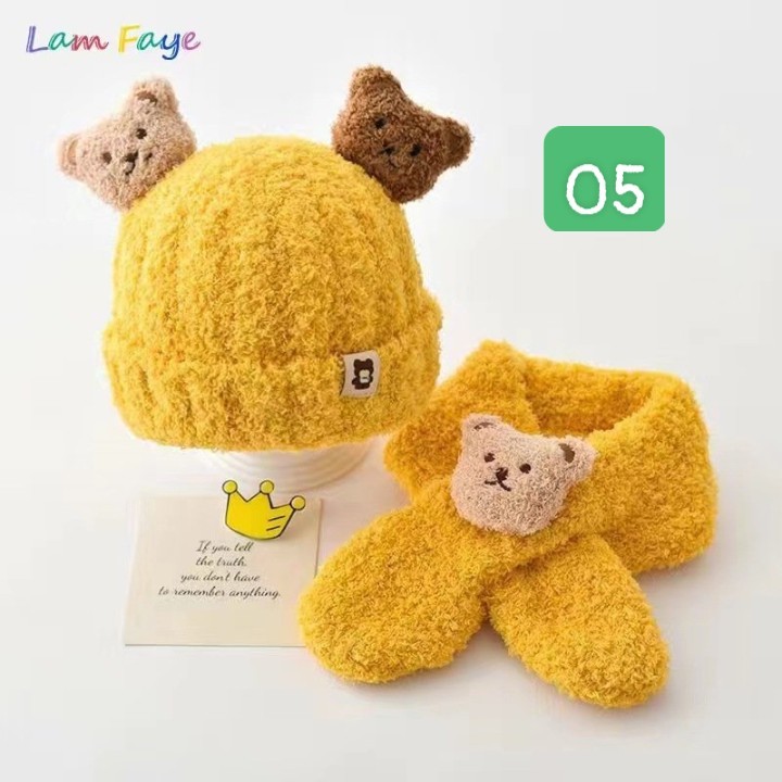 HA23103 - SET MŨ + KHĂN CHO BÉ