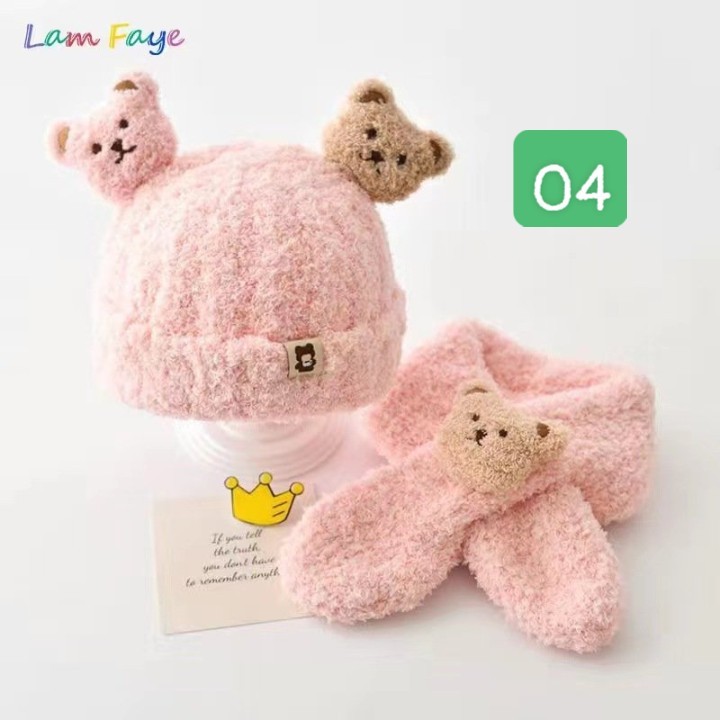 HA23103 - SET MŨ + KHĂN CHO BÉ
