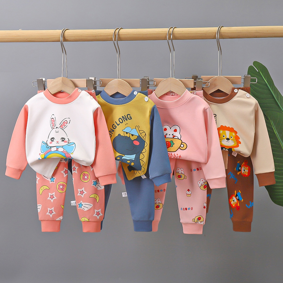 24HA187.25 - SET 2 BỘ MẶC NHÀ COTTON CHO BÉ