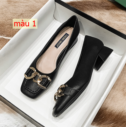 HH28101 - GIÀY MŨI VUÔNG ĐẾ TRỤ