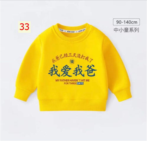 HH28108 - ÁO NỈ CỔ TRÒN BÉ TRAI BÉ GÁI