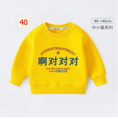 HH28108 - ÁO NỈ CỔ TRÒN BÉ TRAI BÉ GÁI