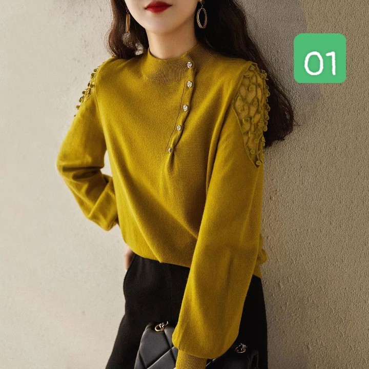 HA28102 - ÁO LEN MIX TAY REN NỮ