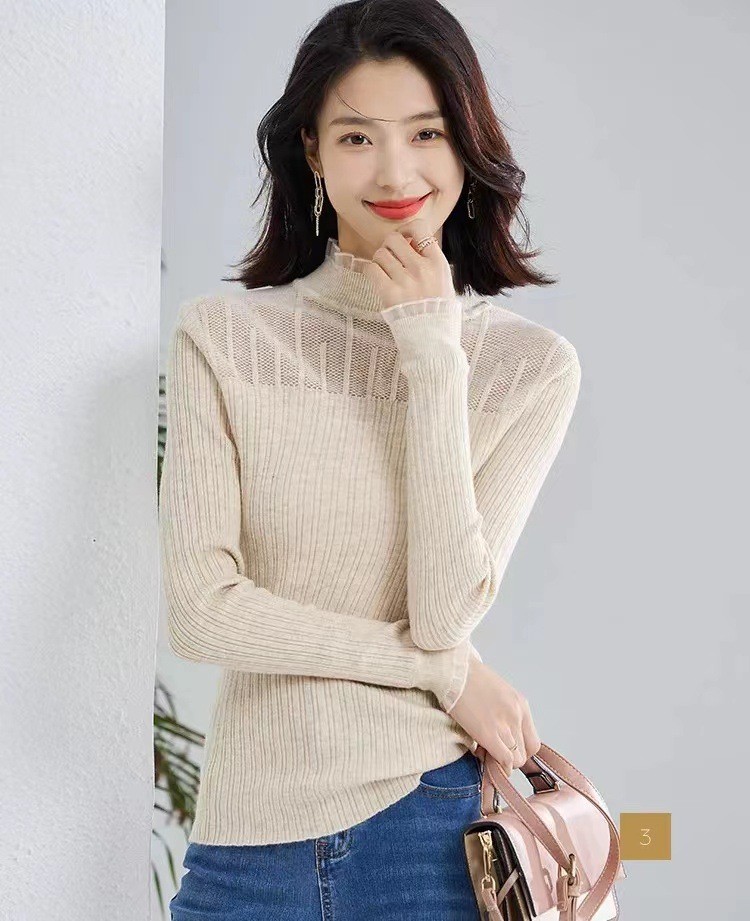 HA13125 - ÁO LEN CỔ REN