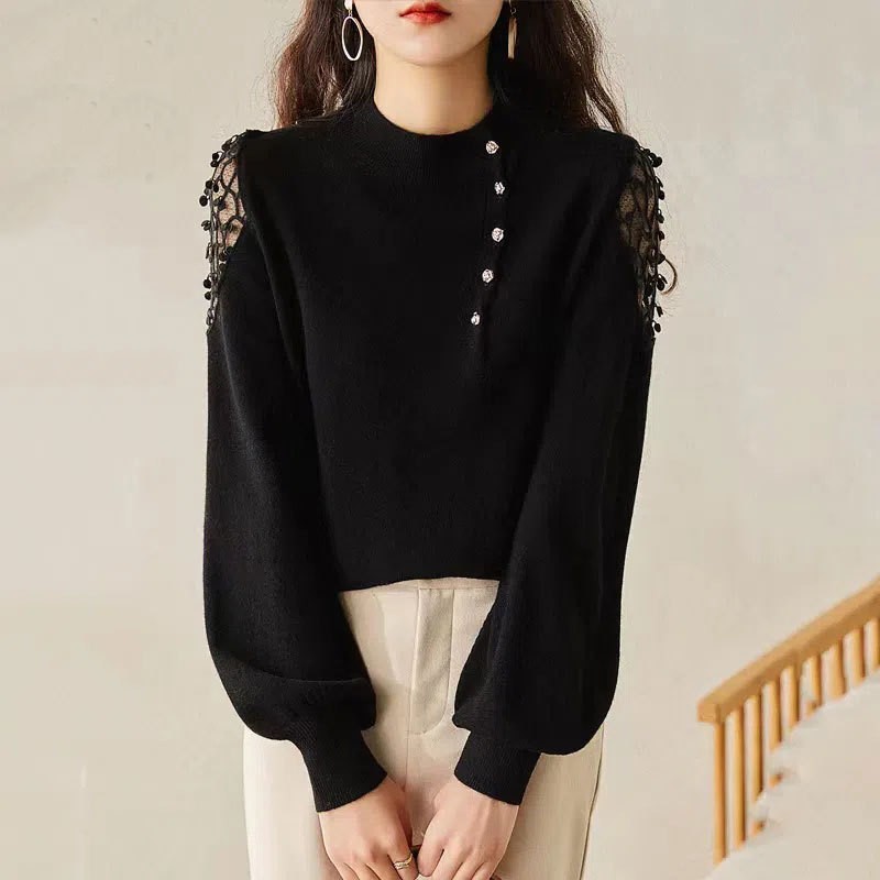 HA28102 - ÁO LEN MIX TAY REN NỮ
