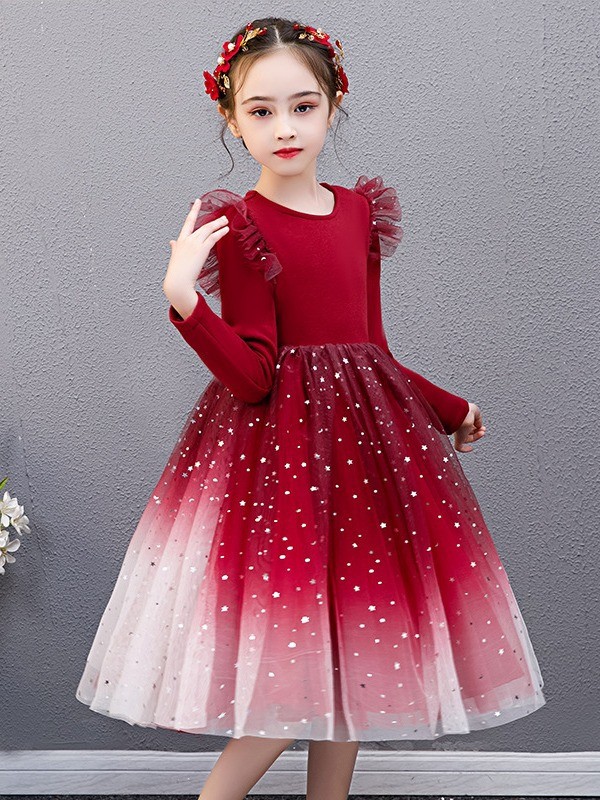 HH31103 - VÁY DÀI TAY LẤP LÁNH CHO BÉ