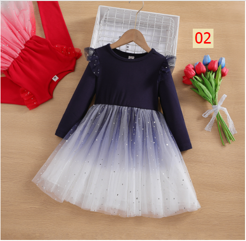 HH31103 - VÁY DÀI TAY LẤP LÁNH CHO BÉ