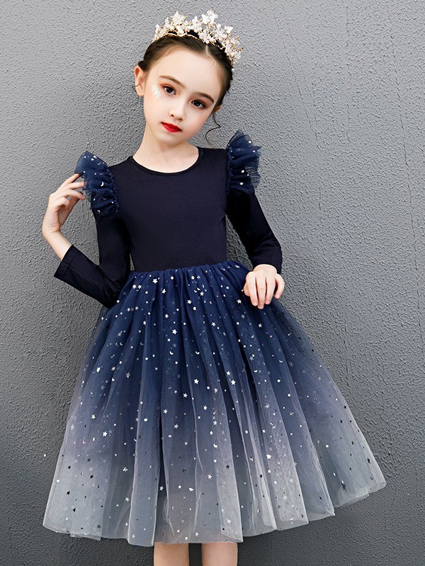 HH31103 - VÁY DÀI TAY LẤP LÁNH CHO BÉ