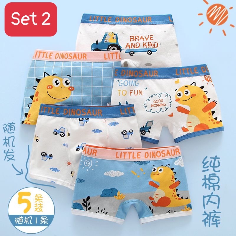 HA3112 - SET 5 QUẦN CHIP COTTON BÉ TRAI