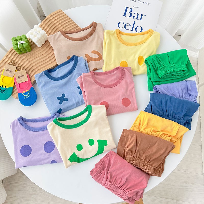 HH4114 - BỘ MẶC NHÀ HÌNH MẶT CƯỜI CHO BÉ