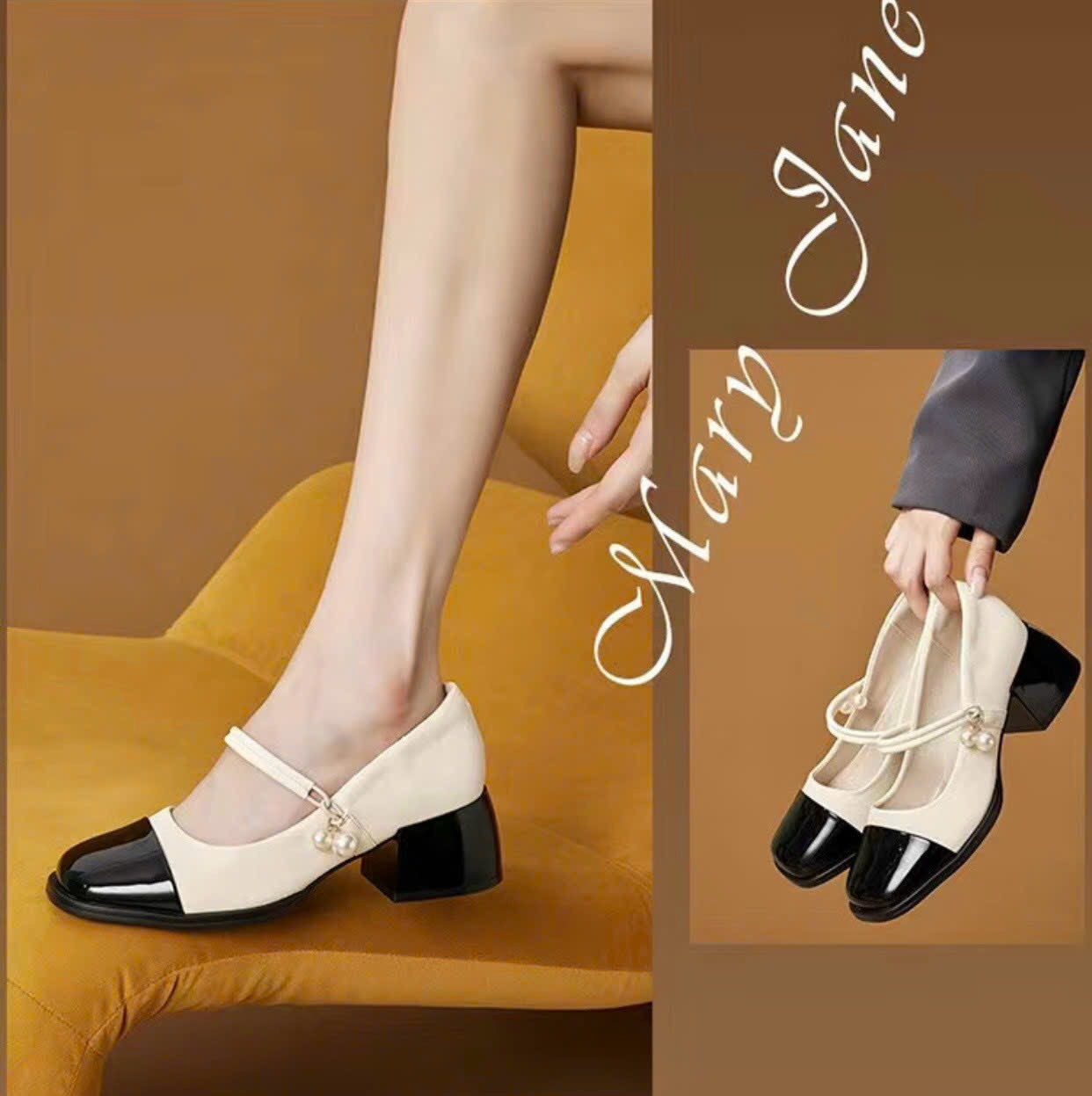 HA5118 - GIÀY MARY JANE PHỐI MÀU DUSTO