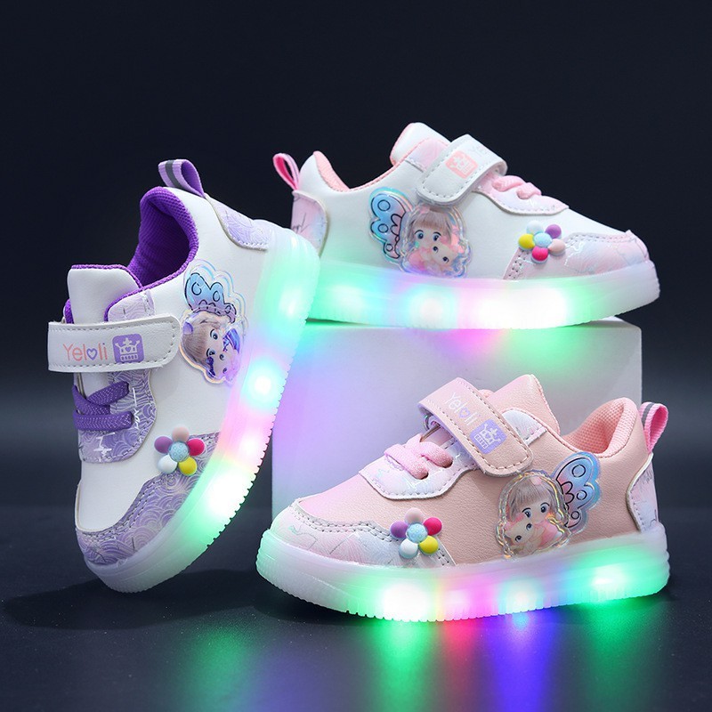 HH11116 - GIÀY THỂ THAO BÉ GÁI CÓ ĐÈN LED