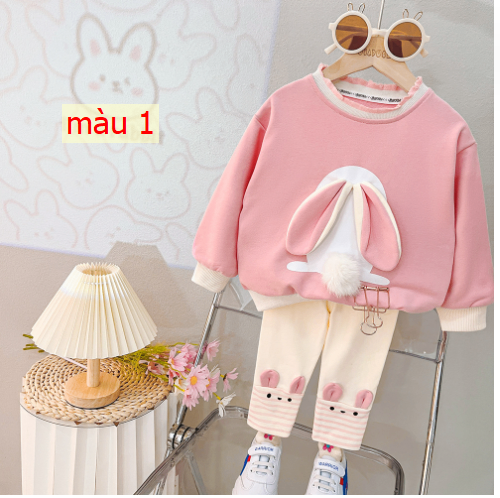 HH14115 - BỘ NỈ THỎ CHO BÉ GÁI