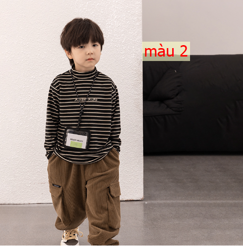 HH20116 - ÁO KẺ NGANG CỔ CAO CHO BÉ HÃNG AMBB