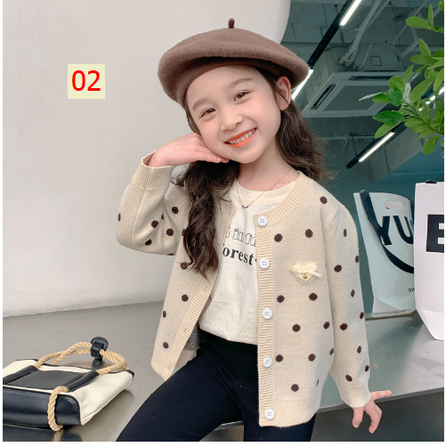 HH21117 - ÁO LEN CARDIGAN BÉ GÁI