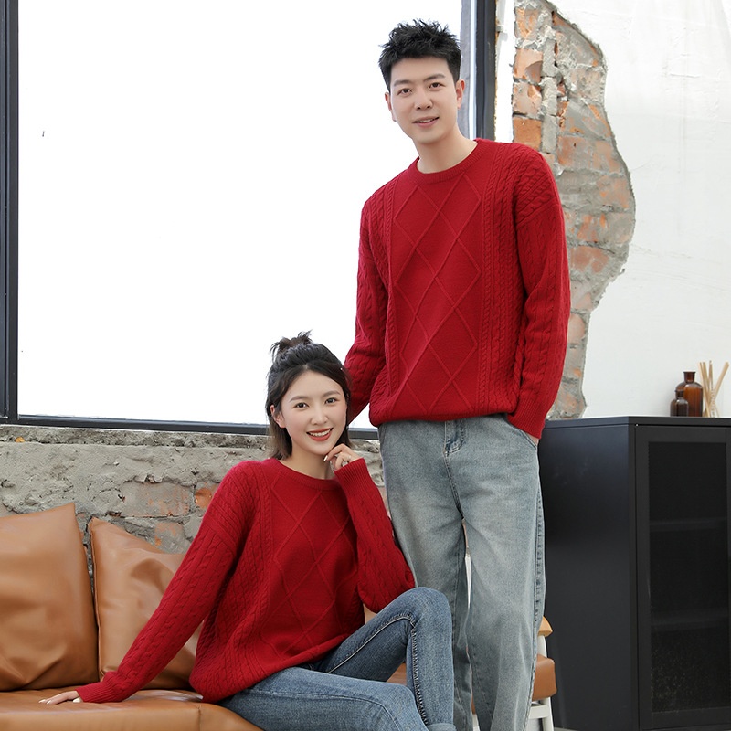 HA24118 - ÁO LEN ĐỎ GIA ĐÌNH