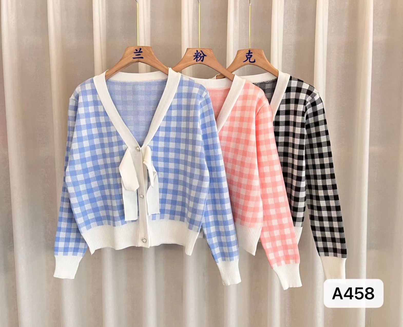 HH9126 - ÁO LEN KẺ NƠ NGỰC CÚC ĐÁ