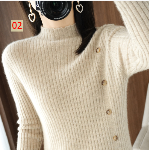 HA8127 - ÁO LEN CÚC XẺ HÔNG