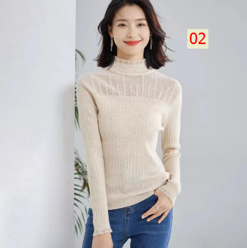 HA13125 - ÁO LEN CỔ REN