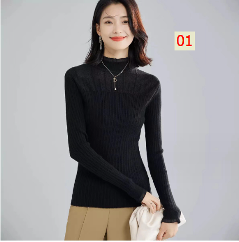 HA13125 - ÁO LEN CỔ REN