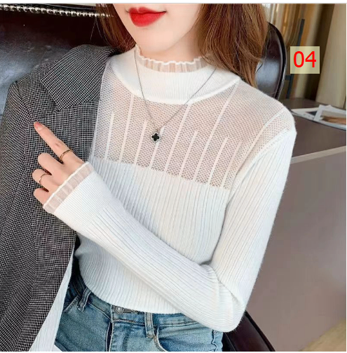 HA13125 - ÁO LEN CỔ REN
