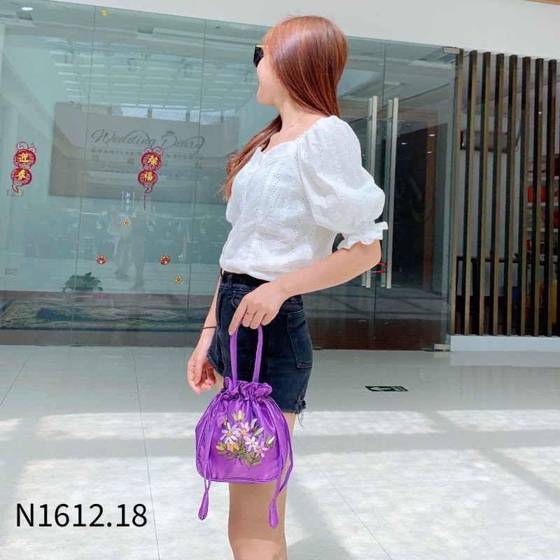 HA15122 - TÚI NHUNG THÊU DIỆN TẾT