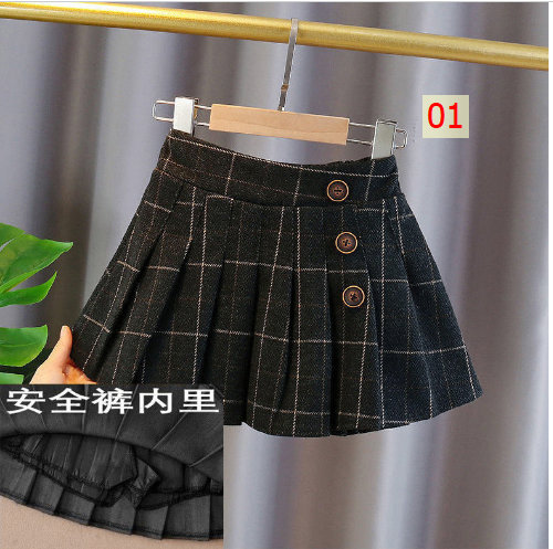 HH201217 - CHÂN VÁY XẾP LY 3 CÚC CHO BÉ