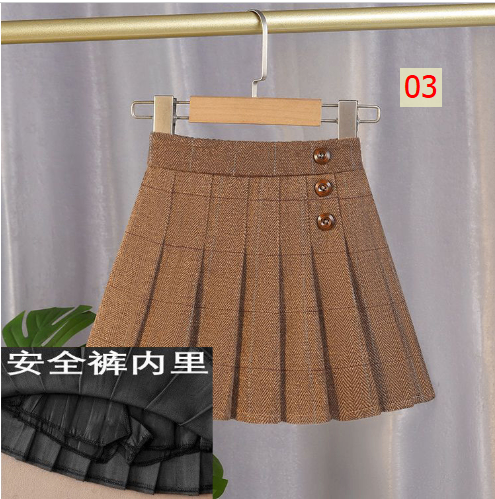HH201217 - CHÂN VÁY XẾP LY 3 CÚC CHO BÉ