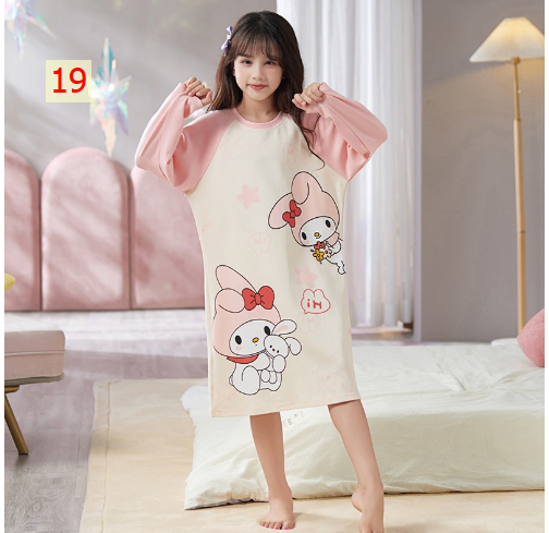 HH21121 - VÁY DÀI TAY MẶC NHÀ CHO MẸ VÀ BÉ