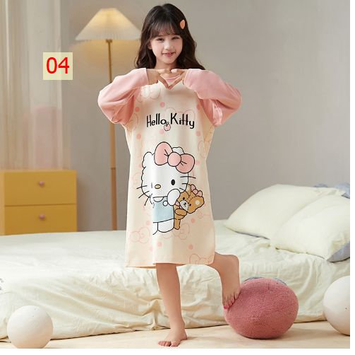 HH21121 - VÁY DÀI TAY MẶC NHÀ CHO MẸ VÀ BÉ
