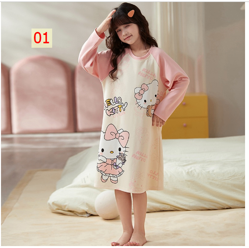 HH21121 - VÁY DÀI TAY MẶC NHÀ CHO MẸ VÀ BÉ