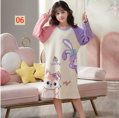 HH21121 - VÁY DÀI TAY MẶC NHÀ CHO MẸ VÀ BÉ