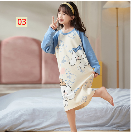 HH21121 - VÁY DÀI TAY MẶC NHÀ CHO MẸ VÀ BÉ