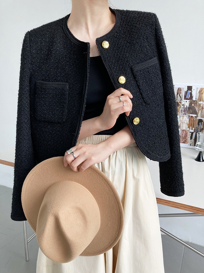 HA22125 - ÁO DẠ TWEED TRẦN TRÁM