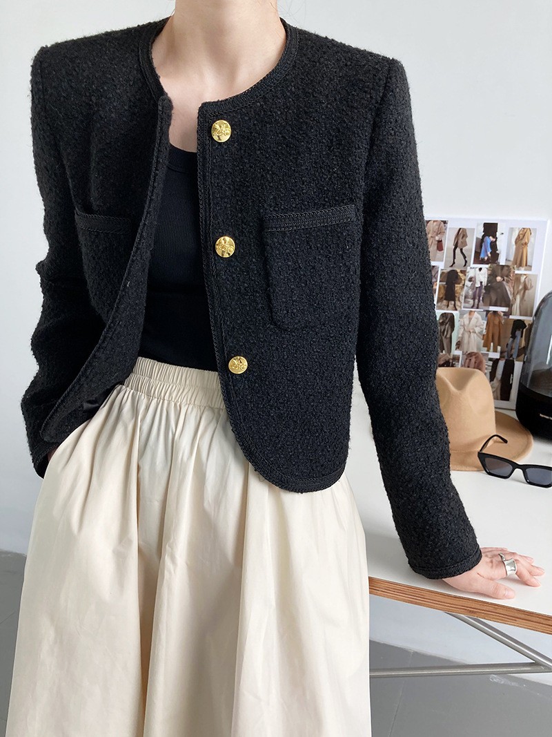 HA22125 - ÁO DẠ TWEED TRẦN TRÁM