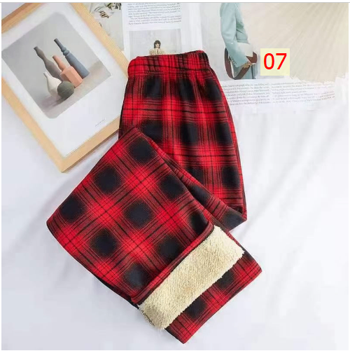 HH24127 - QUẦN ỐNG RỘNG KẺ CARO LÓT LÔNG