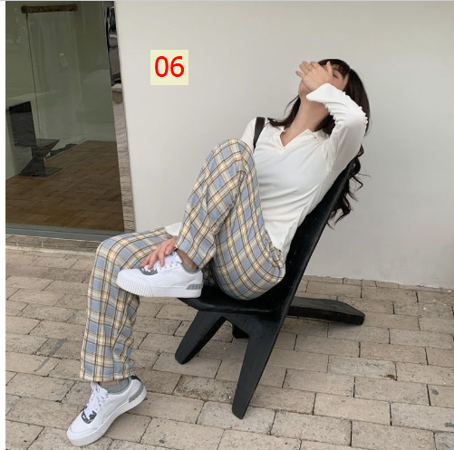 HH24127 - QUẦN ỐNG RỘNG KẺ CARO LÓT LÔNG