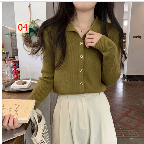 HH24128 - ÁO LEN CỔ BẺ NỮ