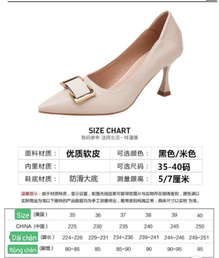 HH24125 - CAO GÓT MŨI NHỌN