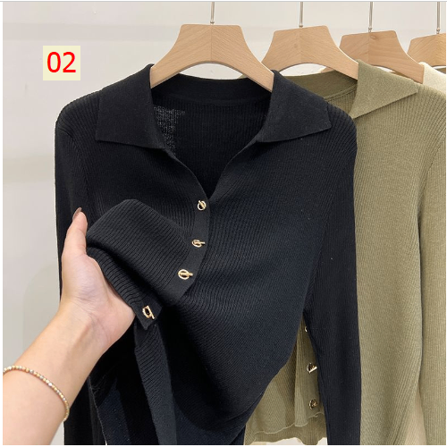 HH24128 - ÁO LEN CỔ BẺ NỮ
