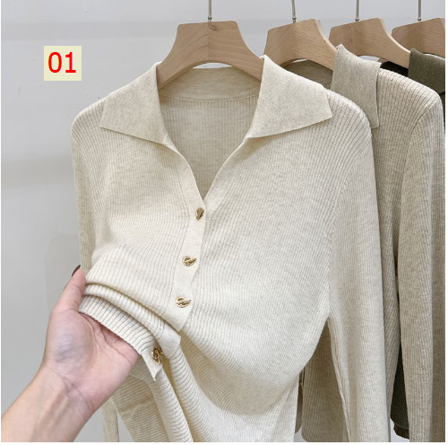 HH24128 - ÁO LEN CỔ BẺ NỮ