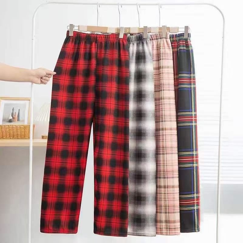 HH24127 - QUẦN ỐNG RỘNG KẺ CARO LÓT LÔNG
