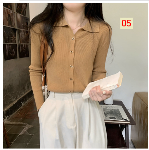 HH24128 - ÁO LEN CỔ BẺ NỮ