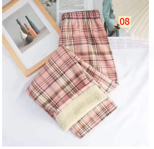 HH24127 - QUẦN ỐNG RỘNG KẺ CARO LÓT LÔNG