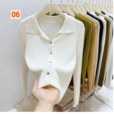 HH24128 - ÁO LEN CỔ BẺ NỮ